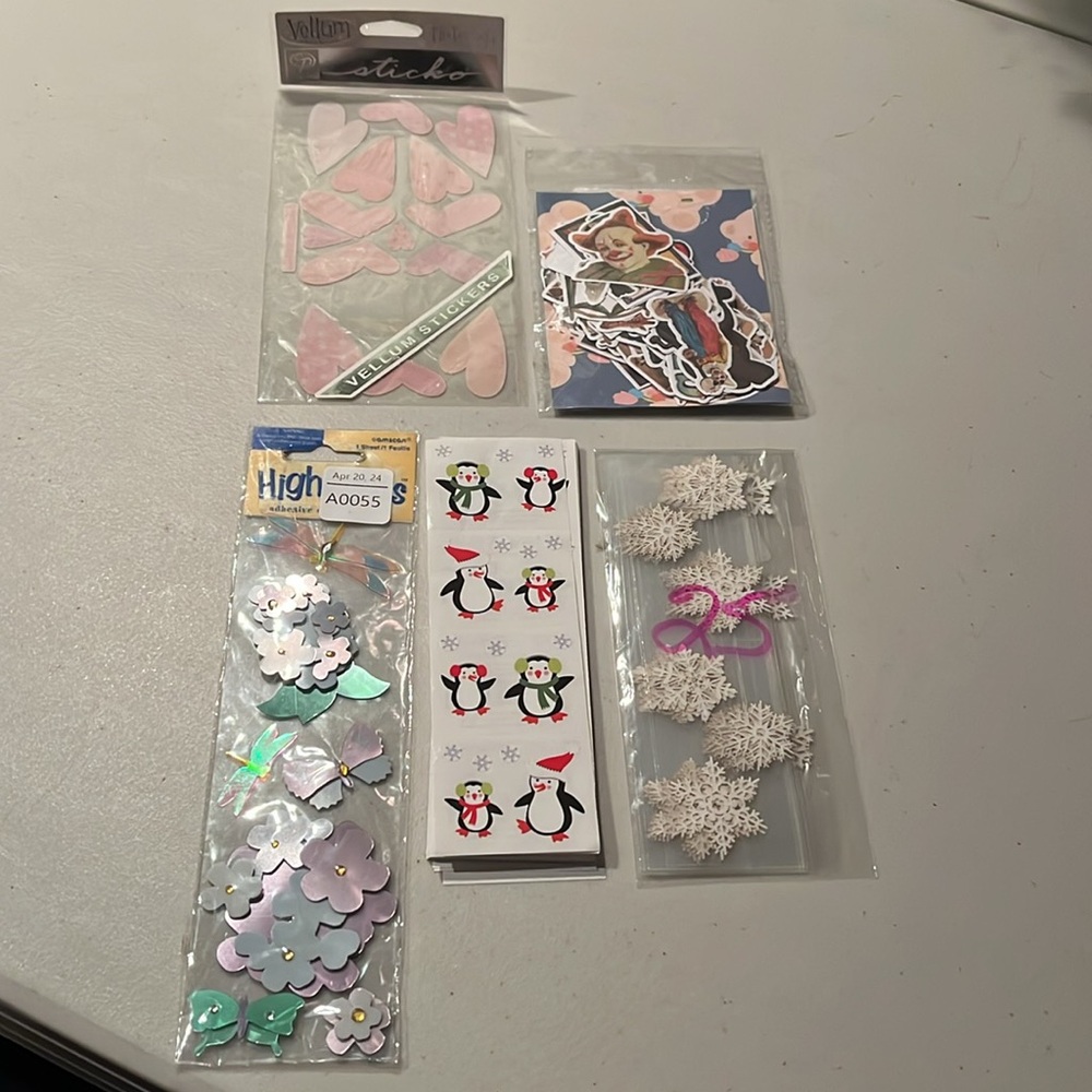 Assorted Sticker Pack with Penguins and Snowflakes